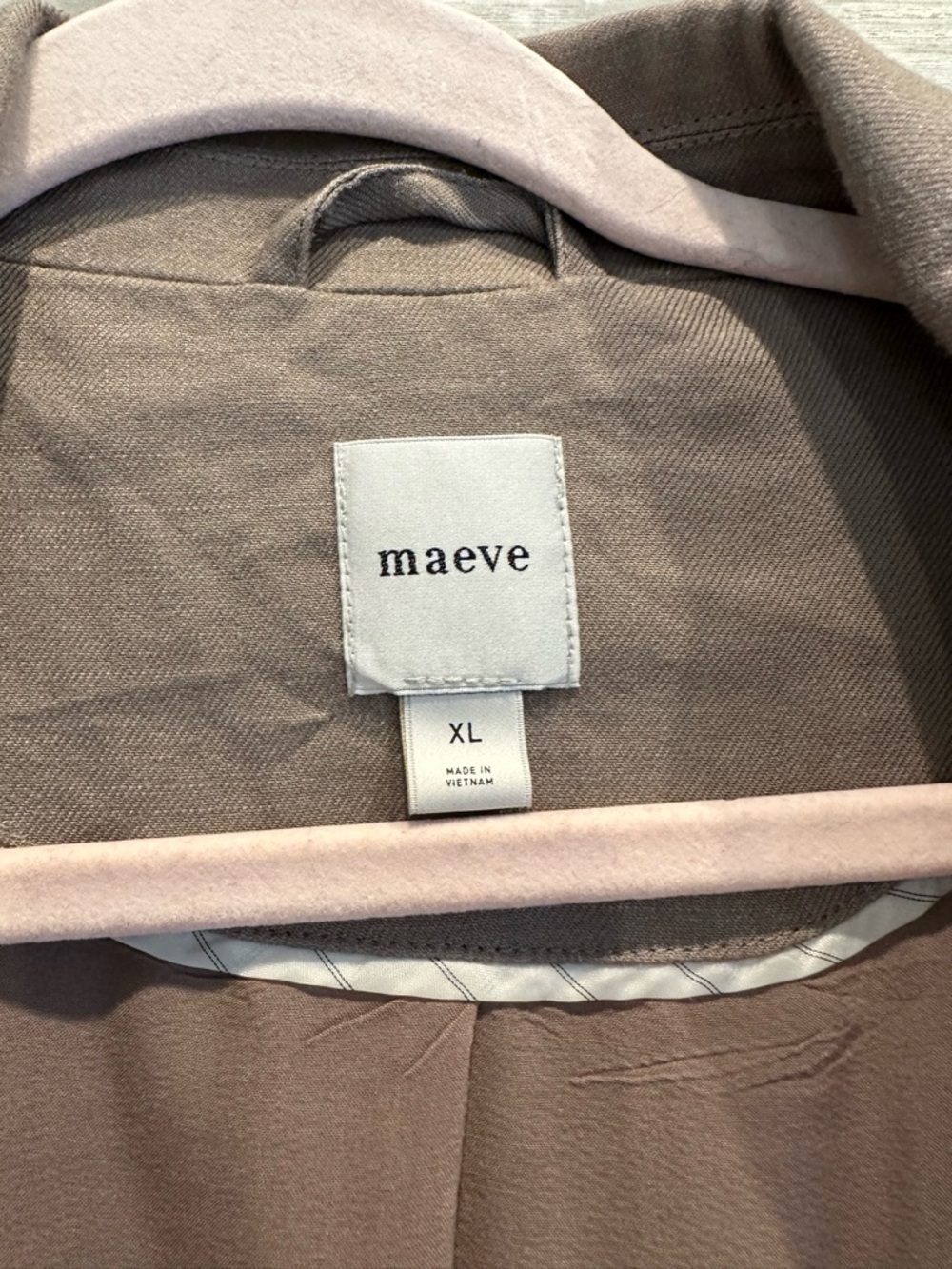 Anthropologie Maeve Linen Blend Taupe Longline Blazer Jacket - XL - Picture 3 of 5